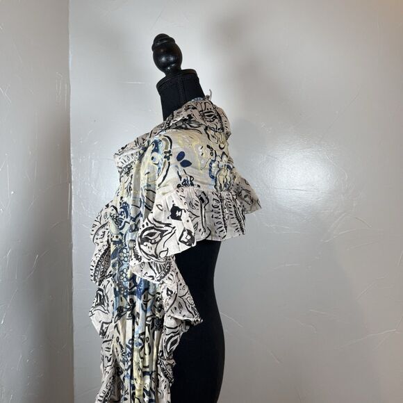 Chico’s Ruffle Floral Scarf Long Beachy Boho *FLAW* - Picture 5 of 13